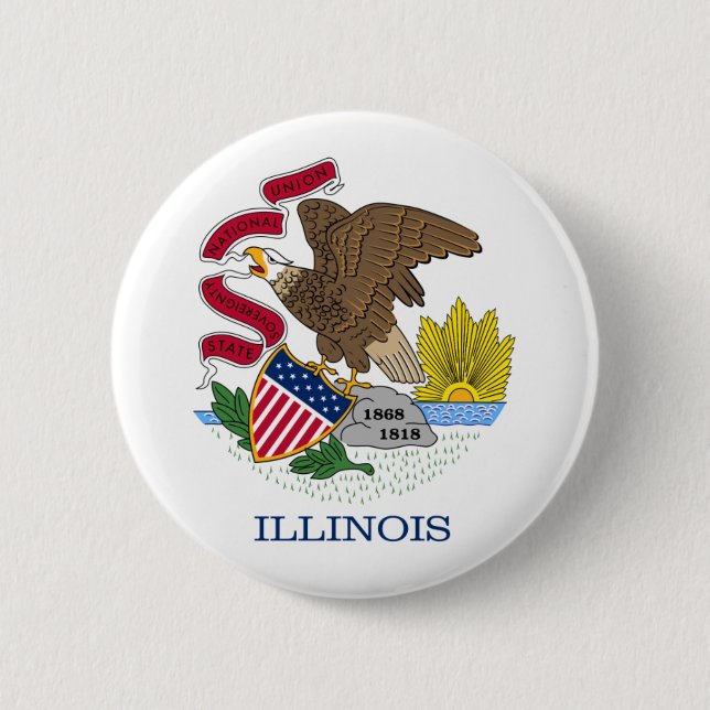 Illinois-Flaggen-Knopf Button (Vorderseite)