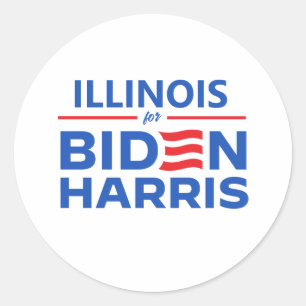 Illinois für Biden Harris Runder Aufkleber
