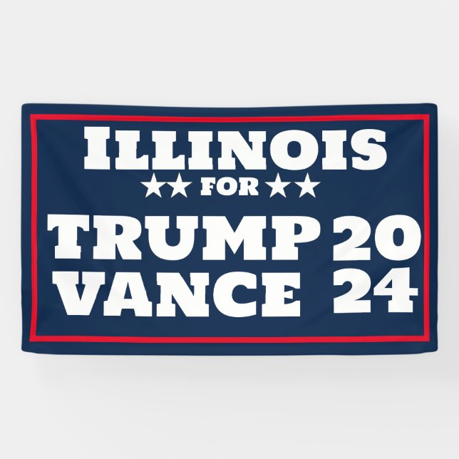 Illinois für Trump Vance 2024-Banner Banner (Horizontal)