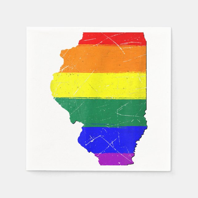 Illinois Gay Pride Flag Serviette (Vorderseite)