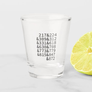 Illinois-Gebietscodes Schnapsglas
