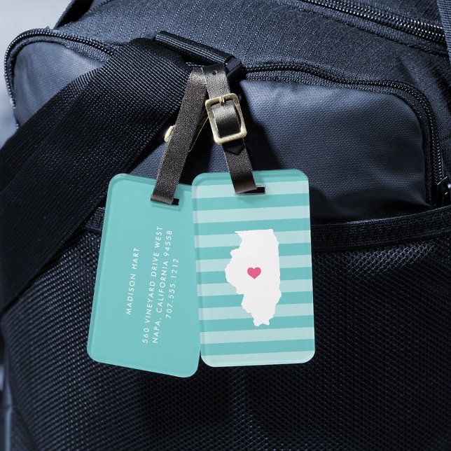 Illinois Heart | ZUHAUSE STAAT Gepäckanhänger (Von Creator hochgeladen)