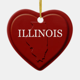Illinois Herzkarte Weihnachtsschmuck
