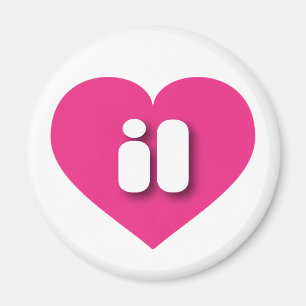 Illinois hot pink heart - I Liebe il Magnet