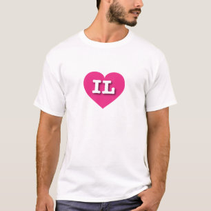 Illinois Hot Pink Heart - I Liebe IL T-Shirt