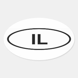 Illinois, IL Ovaler Aufkleber