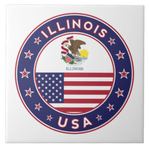 Illinois, Illinois-T - Shirt, Illinois-Aufkleber, Fliese
