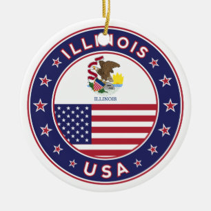 Illinois, Illinois-T - Shirt, Illinois-Aufkleber, Keramik Ornament