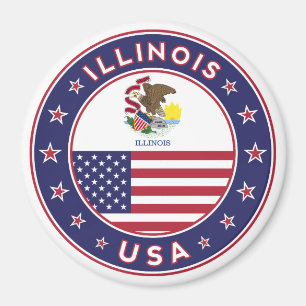 Illinois, Illinois-T - Shirt, Illinois-Aufkleber, Magnet