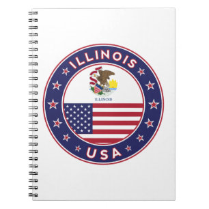 Illinois, Illinois-T - Shirt, Illinois-Aufkleber, Notizblock