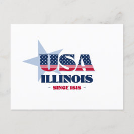 Illinois in Rot, Weiß und Blau Postkarte