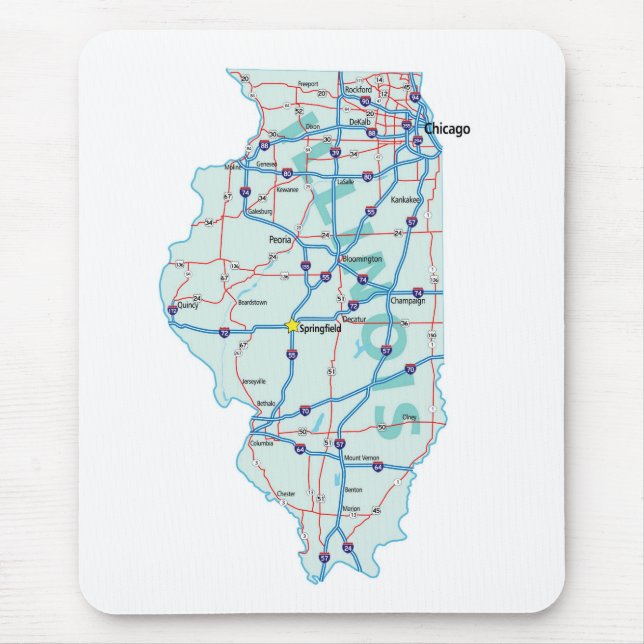 Illinois Interstate Map Mousepad (Vorne)