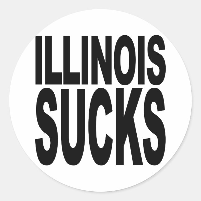 Illinois Ist zum Kotzen Runder Aufkleber (Vorderseite)