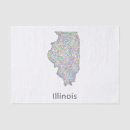 Illinois-Karte Seidenpapier