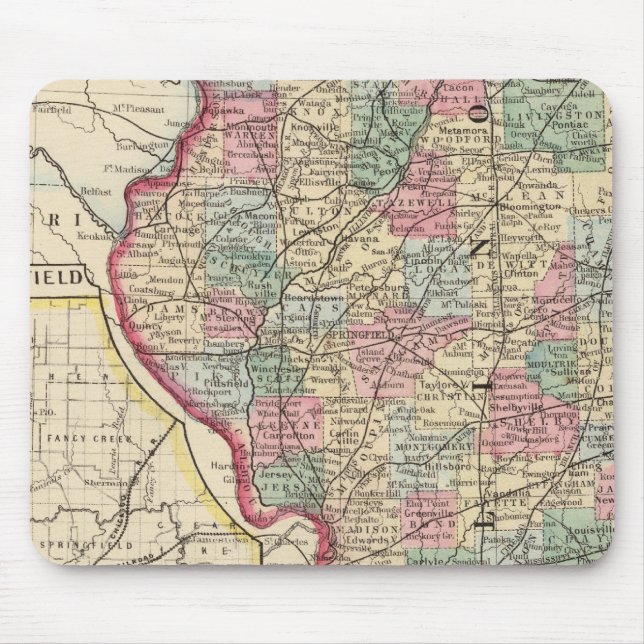 Illinois Karte von Mitchell Mousepad (Vorne)