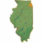 Illinois-Karten-Magnet herausgeschnitten Fotoskulptur Magnet<br><div class="desc">Dieser Magnet, geformt wie der Staat von Illinois, zeigt eine Entlastungskarte des Staat an, der durch eine Goldeffektgrenze umgeben wird. Illinoisan Dekor für Ihren Kühlschrank.
Karte abgeleitet von den Bildern bei nationalatlas.gov.</div>