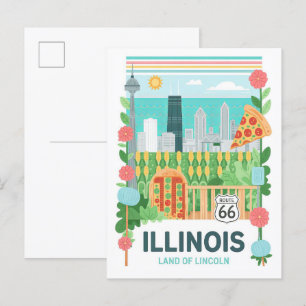 Illinois Land Lincoln USA Sommerreise Postkarte