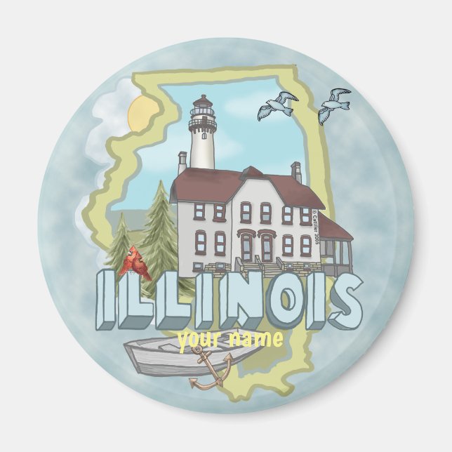 Illinois Lighthouse Magnet (Vorne)