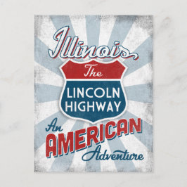 Illinois Lincoln Highway Vintag Amerika Postkarte