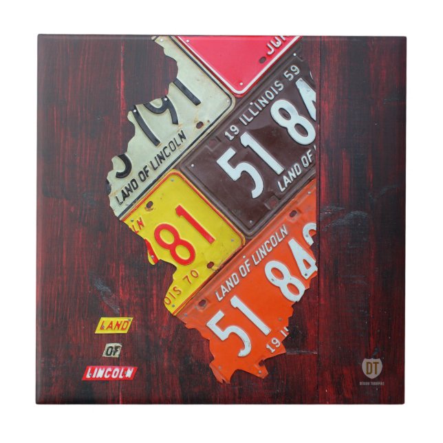 Illinois-Lizenz-Platten-Karten-Keramik-Fliese Fliese (Vorderseite)