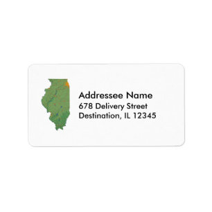 Illinois Map Address Label Adressaufkleber