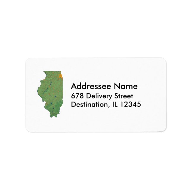 Illinois Map Address Label Adressaufkleber (Vorne)