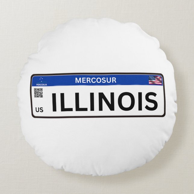 Illinois Mercosur Rundes Kissen (Vorderseite)