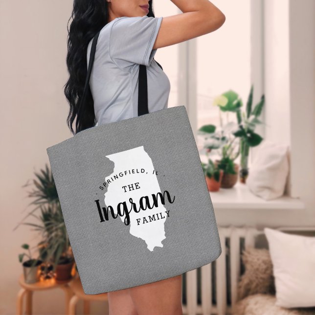 Illinois Monogram Staat Tote Bag Tasche (Von Creator hochgeladen)