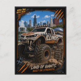 Illinois Monster Truck Geländefahrt Kunst Postkarte