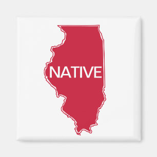 Illinois Native Red White Magnet