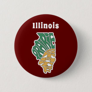 Illinois Nickname Word Art Button