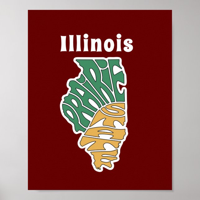 Illinois Nickname Word Art Poster (Vorne)