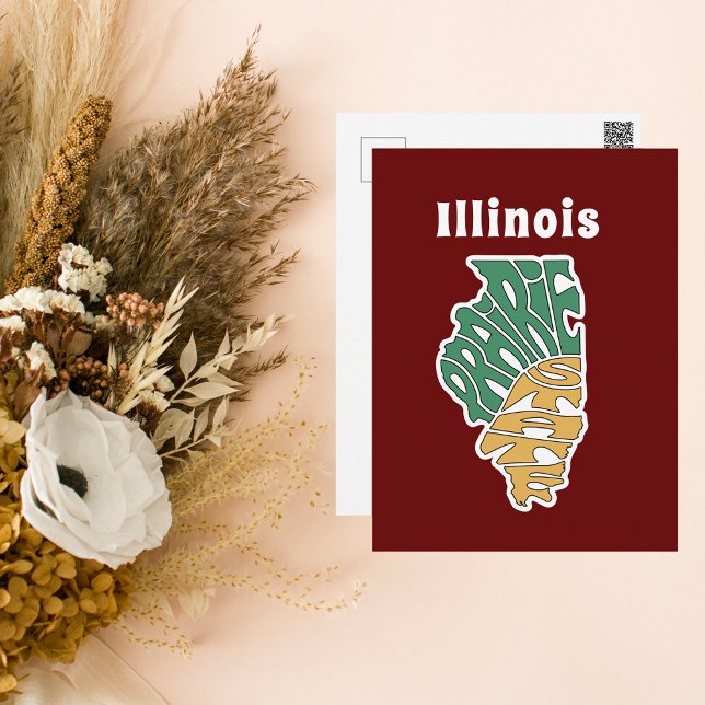 Illinois Nickname Word Art Postkarte (Von Creator hochgeladen)