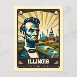 Illinois | Patriotischer Geist Vintag Postkarte