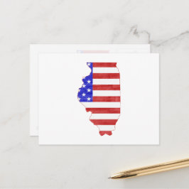 Illinois Patriotischer Staat Gestapelte Amerikanis Postkarte
