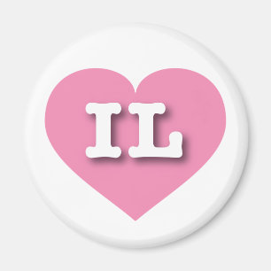 Illinois Pink Heart - I Liebe IL Magnet