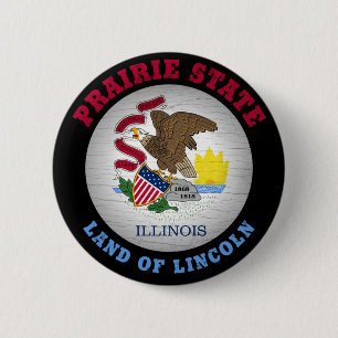 ILLINOIS PRAIRIE STAAT FLAG BUTTON