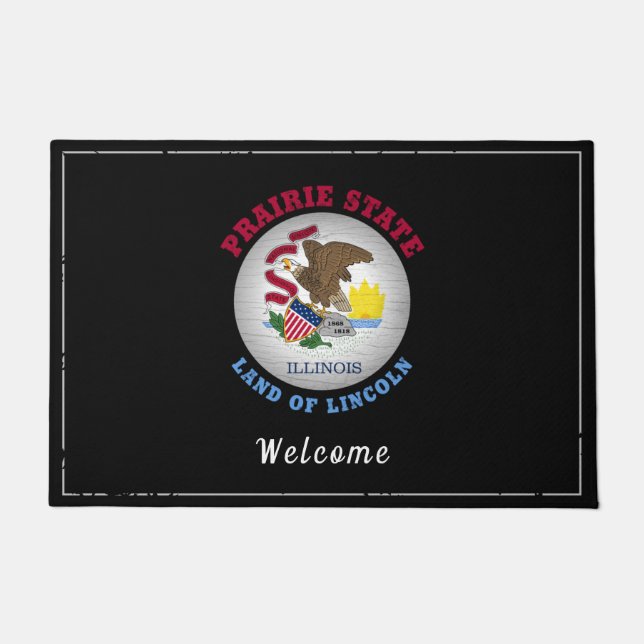 ILLINOIS PRAIRIE STAAT FLAG FUßMATTE (Vorderseite)