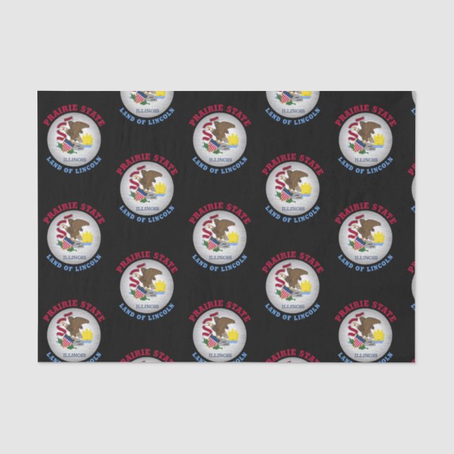ILLINOIS PRAIRIE STAAT FLAG SEIDENPAPIER (Vorderseite)