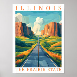 Illinois, Prairie Staat USA Travel Place Poster