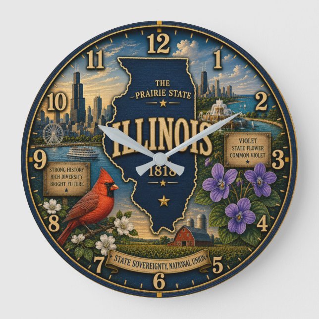 Illinois Prairie State Große Wanduhr (Vorderseite)