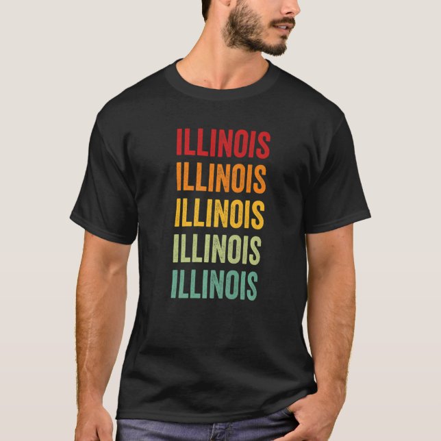 Illinois Rainbow Illinois Staat T-Shirt (Vorderseite)
