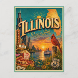 Illinois Retro-Reise-Andenken-Postkarte Postkarte