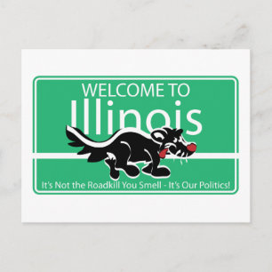 Illinois Road Sign Postkarte
