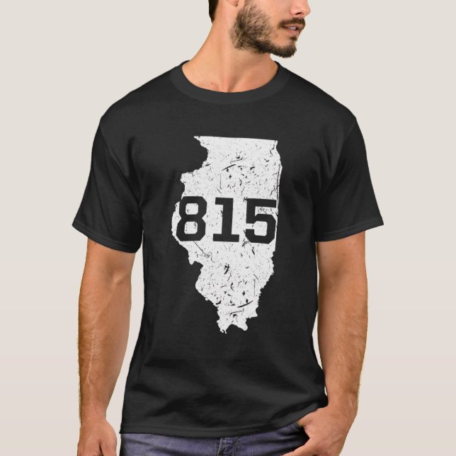 Illinois Rockford Joliet Area Code 815 Souvenir Gi T-Shirt (Vorderseite)