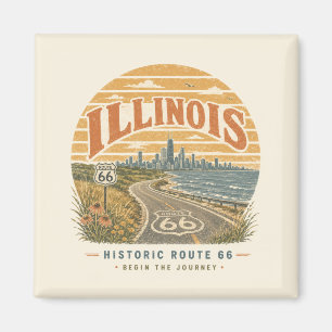 Illinois Route 66 Chicago Historische Rundreise Magnet