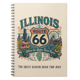 Illinois Route 66 Chicago Mother Road Planer Notizblock