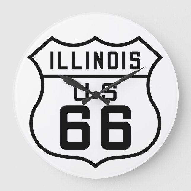 Illinois-Route 66 Große Wanduhr (Vorderseite)