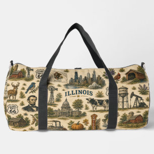 Illinois Route 66 Wochenend-Skyline Duffle Bag