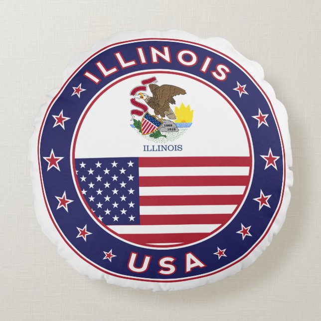 Illinois Rundes Kissen (Vorderseite)